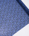 Tecido Crepe Chiffon Italiano Tapete Floral Verde, Azul e Preto