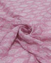 Tecido Viscose Fina Estampa Étnica Branco e Rosa