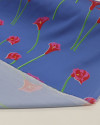 Tecido Crepe Silk Macro Flores Vermelho, Verde e Azul
