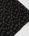 Tecido Viscose Mini Rosas Verde, Vermelho e Preto