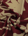 Tecido Viscose Italiano Macro Ramos Bege e Marsala