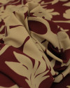 Tecido Viscose Italiano Macro Ramos Bege e Marsala
