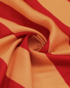 Tecido Viscose Acetinada Italiano Listras Verticais Salmão e Vermelho