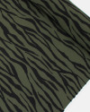 Tecido Crepe de Viscose Italiano Animal Print Preto e Verde Alcaparra