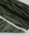 Tecido Crepe de Viscose Italiano Animal Print Preto e Verde Alcaparra