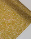 Tecido Viscose Acetinada Italiano Micro Pingos Irregulares Offwhie e Amarelo Mostarda