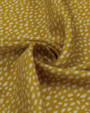 Tecido Viscose Acetinada Italiano Micro Pingos Irregulares Offwhie e Amarelo Mostarda