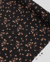 Tecido Viscose Italiano Micro Ramos Florais Rosa Chá e Preto