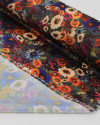 Tecido Crepe Silk Italiano Pintura Floral Abstrata Colorida