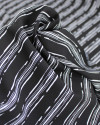 Tecido Crepe de Alfaiataria com Elastano Italiano Multi Listras Branco e Preto
