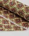 Tecido Crepe Silk Italiano Estampa Paisley Tons de Rosa, Verde e Creme