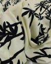 Tecido Viscose Italiano Bambuzais Preto e Creme