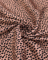 Tecido Viscose Acetinada Italiano Micro Pingos Irregulares Preto e Rosé