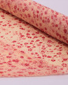 Tecido Crepe Chiffon Italiano Micro Tapete Floral Rosa Pink e Creme