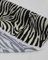 Tecido Crepe de Viscose Italiano Animal Print Preto e Creme