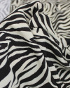 Tecido Crepe de Viscose Italiano Animal Print Preto e Creme