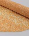 Tecido Crepe Chiffon Italiano Micro Tapete Floral Abstrato Branco e Laranja