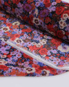 Tecido Crepe Chiffon Texturizado Italiano com Lurex Tapete Floral Colorido