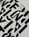 Tecido Crepe de Alfaiataria com Elastano Italiano Macro Letras Preto e Offwhite