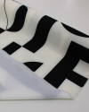 Tecido Crepe de Alfaiataria com Elastano Italiano Macro Letras Preto e Offwhite