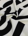 Tecido Crepe de Alfaiataria com Elastano Italiano Macro Letras Preto e Offwhite