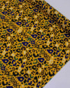 Tecido Crepe de Viscose Italiano Animal Print e Listras Verticais Colorido e Amarelo