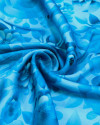 Tecido Viscose Acetinada Tapete Floral Tons de Azul