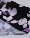 Tecido Crepe Silk Ialiano Macro Floral Tons de Lilás e Preto (Com Leves Defeitos)