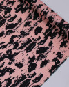 Tecido Micro Fibra Alfaiataria Italiano Camuflado Abstrato Preto e Rosa Chá