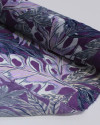 Tecido Crepe Chiffon Multi Folhas Cinza e Tons de Roxo