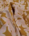 Tecido Viscose Ialiano Tapete Floral Abstrato Rosa Quartzo e Amarelo Queimado