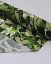 Tecido Viscose Italiano Pinceladas Abstratas Branco, Bege e Tons de Verde