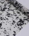 Tecido Crepe Chiffon Texturizado Italiano Estampa Abstrata Preto e Offwhite