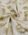 Tecido Linho Misto Camisaria Folhagens Tons de Bege e Offwhite