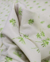 Tecido Linho Misto Camisaria Palmeiras Verde e Offwhite