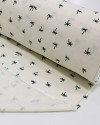 Tecido Linho Misto Camisaria Micro Palmeiras Verde Esmeralda e Offwhite