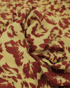 Tecido Viscose Texturizada Tapete Floral Abstrato Marrom e Amarelo