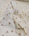 Tecido Linho Misto Camisaria Micro Palmeiras Argila e Offwhite