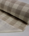Tecido Linho Misto Camisaria Xadrez Tons de Bege