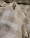 Tecido Linho Misto Camisaria Xadrez Tons de Bege