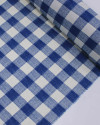 Tecido Linho Misto Camisaria Xadrez Offwhite e Azul