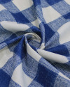 Tecido Linho Misto Camisaria Xadrez Offwhite e Azul