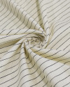 Tecido Linho Misto Camisaria Risca de Giz Preto e Offwhite