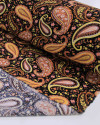 Tecido Viscose Texturizada Estampa Paisley Tons Terrosos e Preto