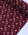 Tecido Viscose Texturizada Micro Tapete Floral Colorido e Vermelho Carmim