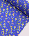 Tecido Viscose Texturizada Micro Tapete Floral Colorido e Azul