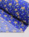 Tecido Viscose Texturizada Micro Tapete Floral Colorido e Azul