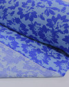 Tecido Viscose Texturizada Tapete Floral Abstrato Tons de Azul