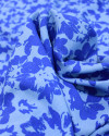 Tecido Viscose Texturizada Tapete Floral Abstrato Tons de Azul