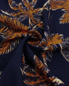Tecido Viscose Texturizada Palmeiras Marrom Claro, Bege e Preto